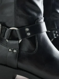 Outlet Next Forever Comfort® Knee High Biker Boots Black