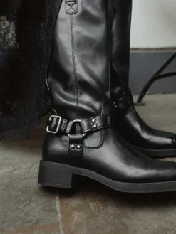 Outlet Next Forever Comfort® Knee High Biker Boots Black