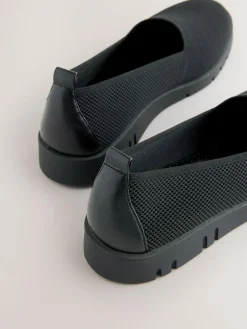 Next Black Forever Comfort® Knitted Slip On Shoes^Women Flats