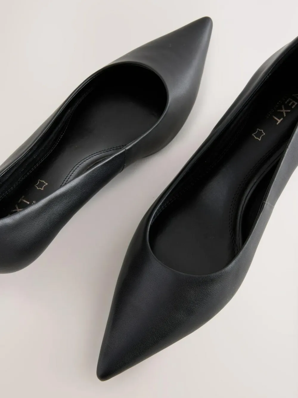 Online Next Forever Comfort® Leather Point Toe Heels Black