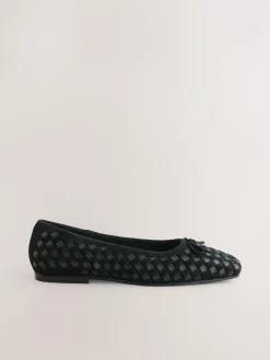 Next Forever Comfort® Leather Weave Ballet Flats Black