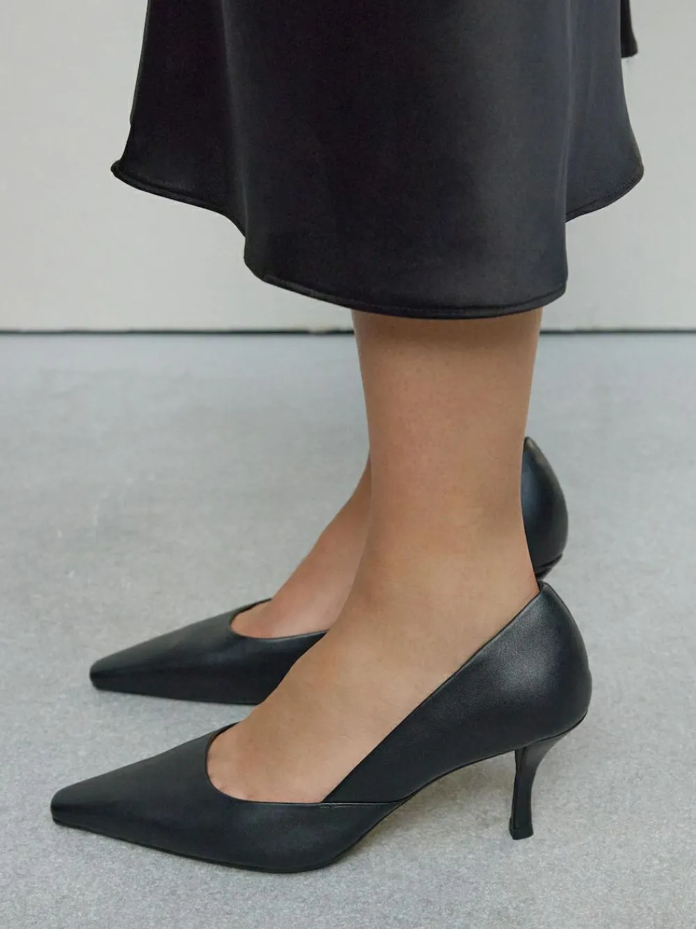 Discount Next Forever Comfort® Leather Pointed Toe Heeled Court Shoes Black