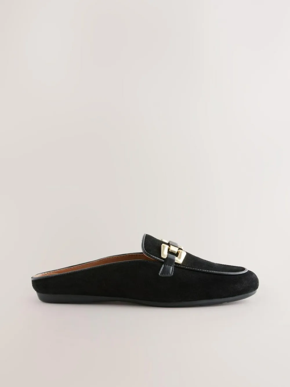 Best Next Forever Comfort® Leather Hardware Trim Detail Loafer Mules Black