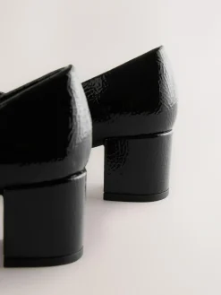 Next Forever Comfort® Round Toe Mary Jane Block Heels Black