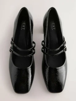 Next Forever Comfort® Round Toe Mary Jane Block Heels Black