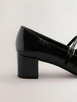 Next Forever Comfort® Round Toe Mary Jane Block Heels Black
