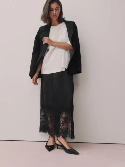 Hot Next Forever Comfort Satin Beaded Slingback Kitten Heels Black