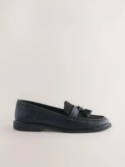 Next Black Forever Comfort Tassel Round Toe Loafers^Women Flats