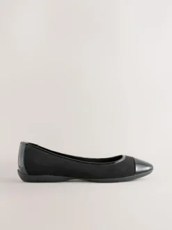Next Black Forever Comfort® Toe Cap Ballerina Shoes^Women Flats