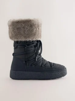 Next Black Forever Comfort® Water Repellent Finish Faux Fur Lined Boots^Women Boots & Wellies|Boots