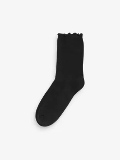 Discount Next Frill Top Cushion Sole Ankle Socks 4 Pack Black