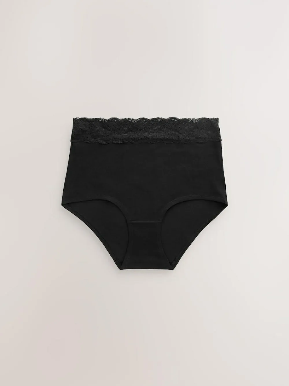 Sale Next Full Brief Cotton and Lace Knickers 7 Pack Black