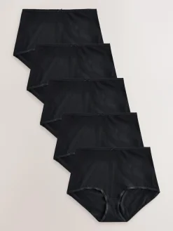 Next Black Full Brief Cotton Rich Knickers 5 Pack^Women Panties|All Lingerie