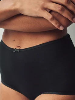 Next Black Full Brief Cotton Rich Knickers 5 Pack^Women Panties|All Lingerie