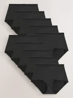 Next Black Full Brief Microfibre Knickers 10 Pack^Women Panties