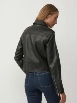 Next Black Fuller Bust Faux Leather Biker Jacket^Women Coats & Jackets|Coats & Jackets