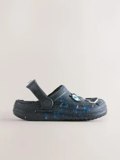 Next Black Galaxy Star Wars Warm Lined Slipper Clogs^BOY Nightwear