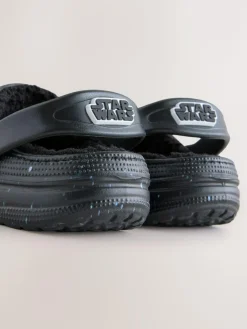 Next Black Galaxy Star Wars Warm Lined Slipper Clogs^BOY Nightwear