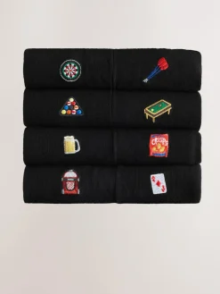 Discount Next Fun Embroidered Socks 8 Pack Black Games