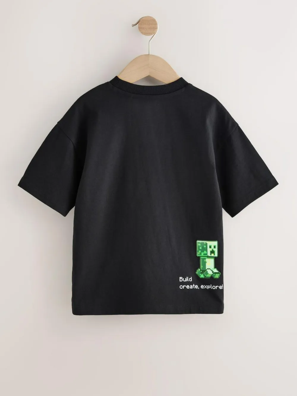 Hot Next Black Gel Print Single Minecraft T-Shirt (3-16yrs)