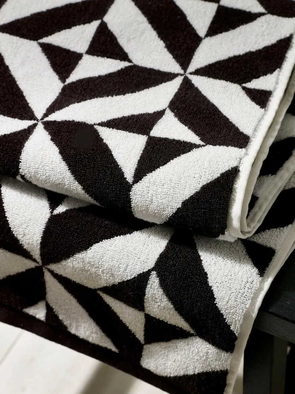 Outlet Next Black Geo Monochrome Egyptian Cotton Towel