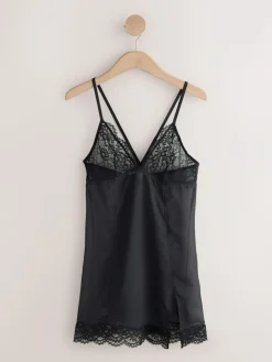 Clearance Next Black Glamour Lace Slip Dress