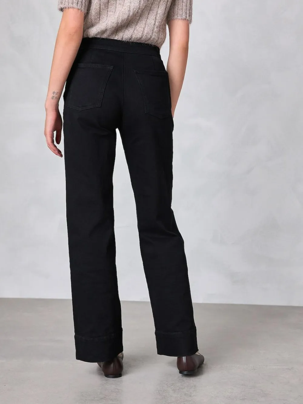 Next Gold Button Front Wide Leg Jeans^Women Jeans|Jeans