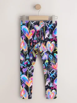 Outlet Next Black Graffiti Heart Leggings (3-16yrs)