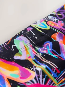 Outlet Next Black Graffiti Heart Leggings (3-16yrs)