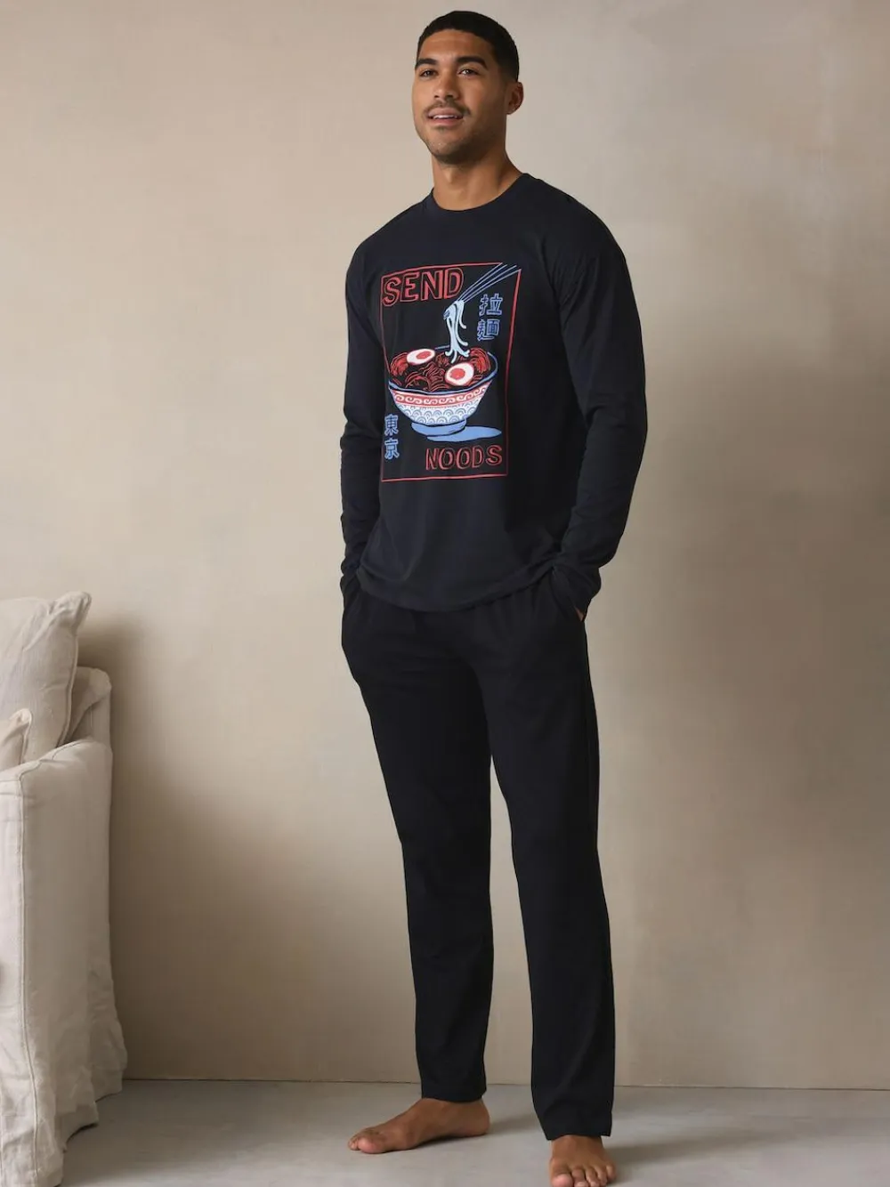 Next Graphic Long Sleeve Jersey Pyjamas Set^ Nightwear|Pyjamas