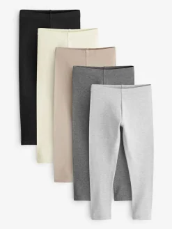 Next Black/ Grey/ Neutral Leggings 5 Pack (3-16yrs)^ Pants & Leggings|Pants & Leggings