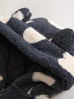 Discount Next Zip Through Fleece (3mths-7yrs) Black Heart Print