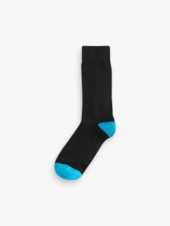 Next Black Heel Toe 7 Pack Mens Cotton Rich Socks^ Socks|Socks
