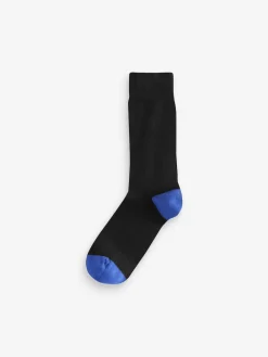 Next Black Heel Toe 7 Pack Mens Cotton Rich Socks^ Socks|Socks