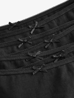 Outlet Next High Leg Cotton Rich Knickers 7 Pack Black