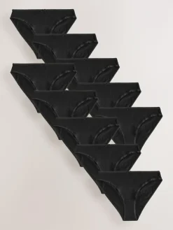 Hot Next Black High Leg Full Briefs Cotton Knickers 10 Pack