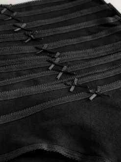 Hot Next Black High Leg Full Briefs Cotton Knickers 10 Pack