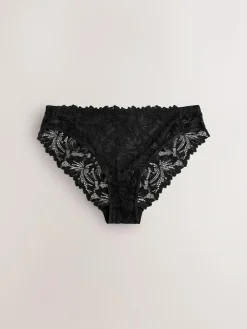 Next Black High Leg Ultimate Comfort Lace Knickers 7 Pack^Women Panties