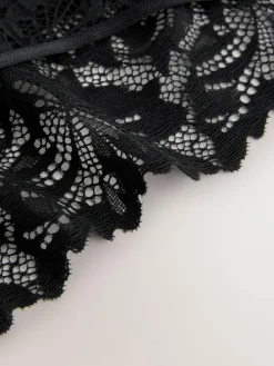 Next Black High Leg Ultimate Comfort Lace Knickers 7 Pack^Women Panties