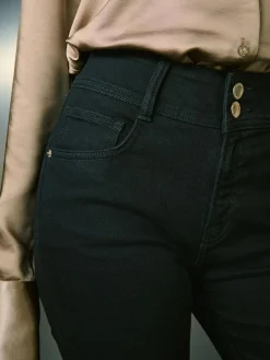 Sale Next High Rise Stretch Flare Jeans Black