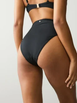 New Next High Waist High Leg Bikini Bottoms Black