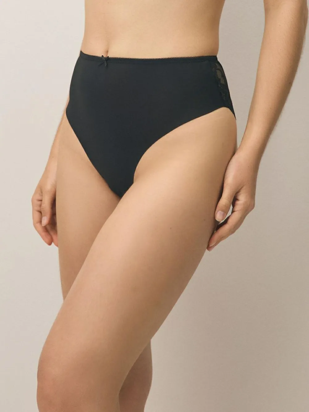 Next Black High Waist High Leg No VPL Lace Back Briefs 3 Pack^Women Panties|All Lingerie