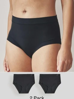 Hot Next High Waist Ultimate Comfort Knickers 2 Pack Black