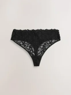 Next High Waisted Thong Lace Front NVPL Knickers 3 Pack^Women Panties|All Lingerie