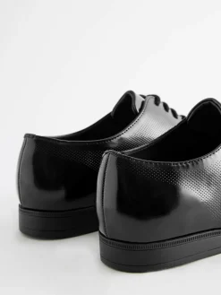 Next Black Hi-shine Derby Lace- Up Shoes^ Shoes