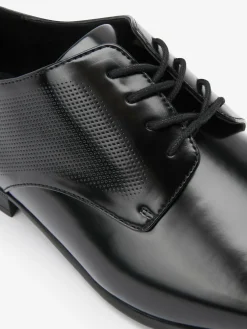 Next Black Hi-shine Derby Lace- Up Shoes^ Shoes