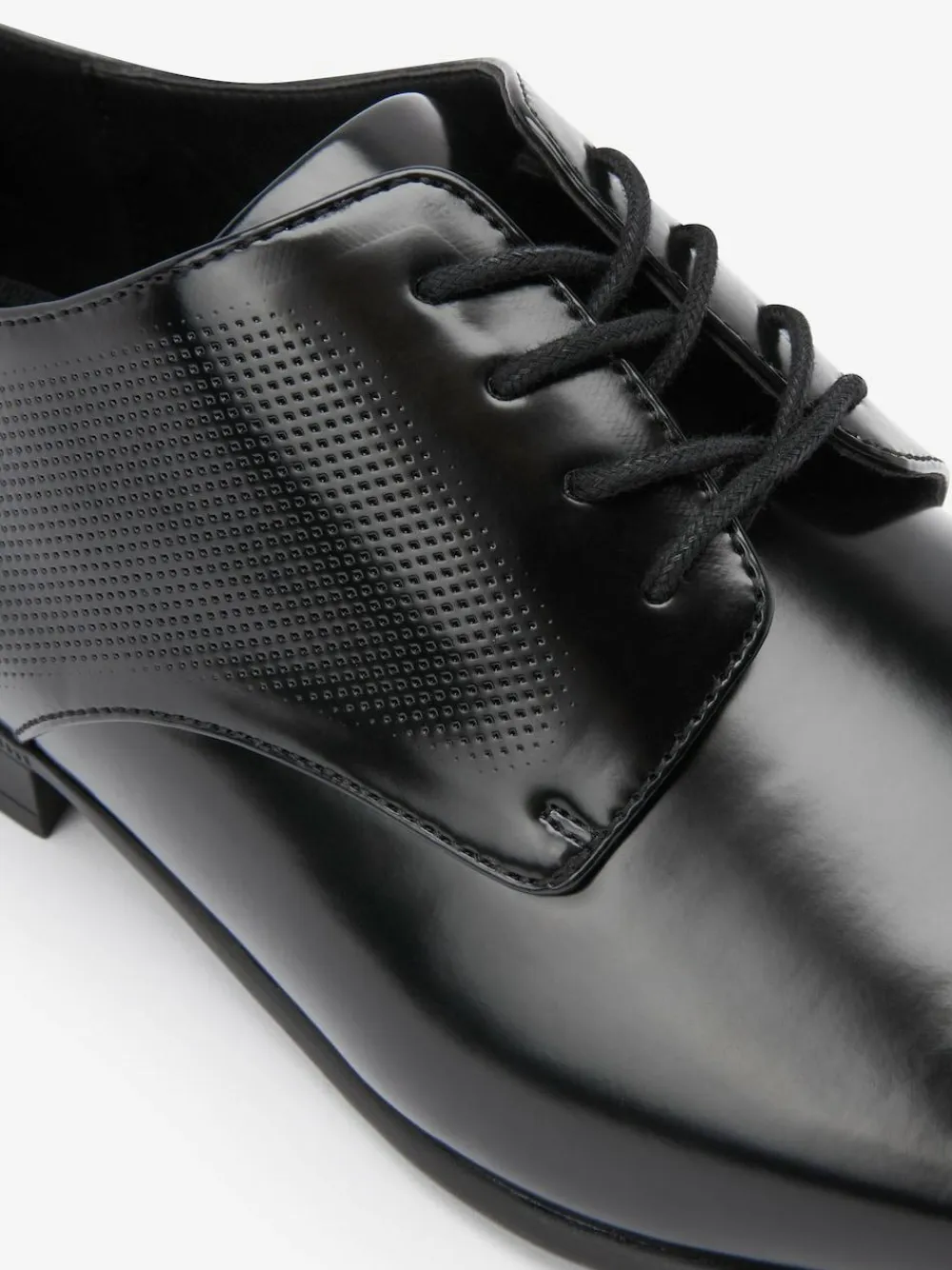 Next Black Hi-shine Derby Lace- Up Shoes^ Shoes