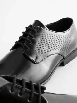 Next Black Hi-shine Derby Lace- Up Shoes^ Shoes