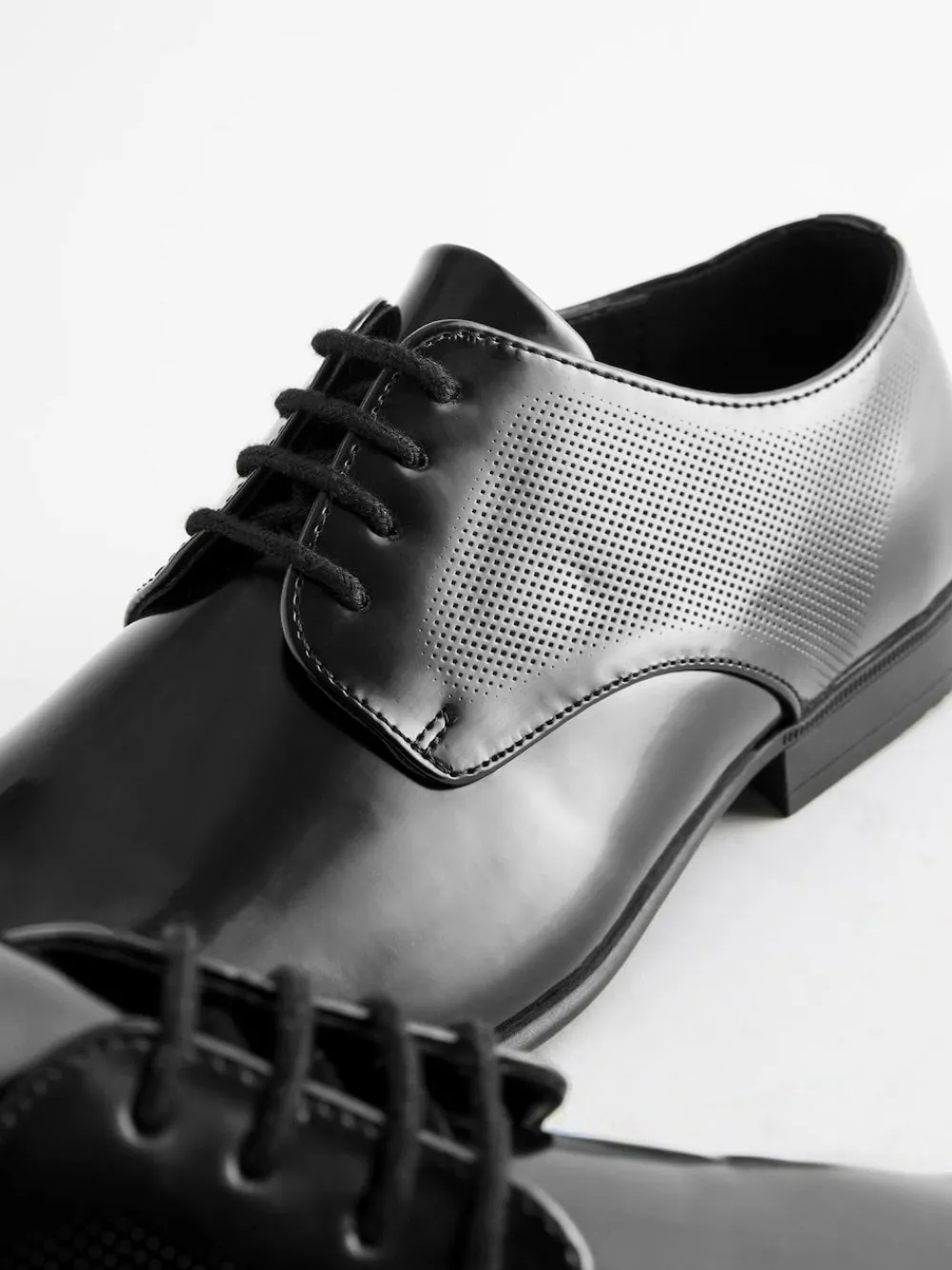 Next Black Hi-shine Derby Lace- Up Shoes^ Shoes