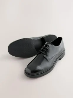 Outlet Next Hi-Shine Leather Derby Shoes Black